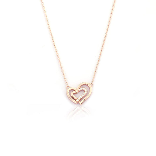 Rose gold heart chain